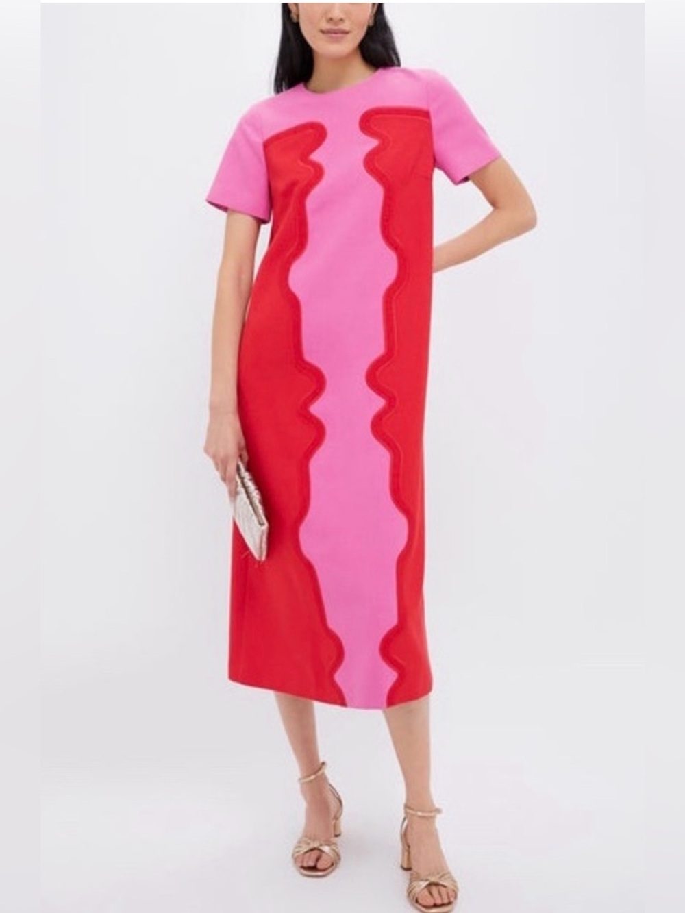 TUCKERNUCK James Embroidery Dress Poppy and Hot Pink NWOT Short Sleeve Women's M - Picture 6 of 15